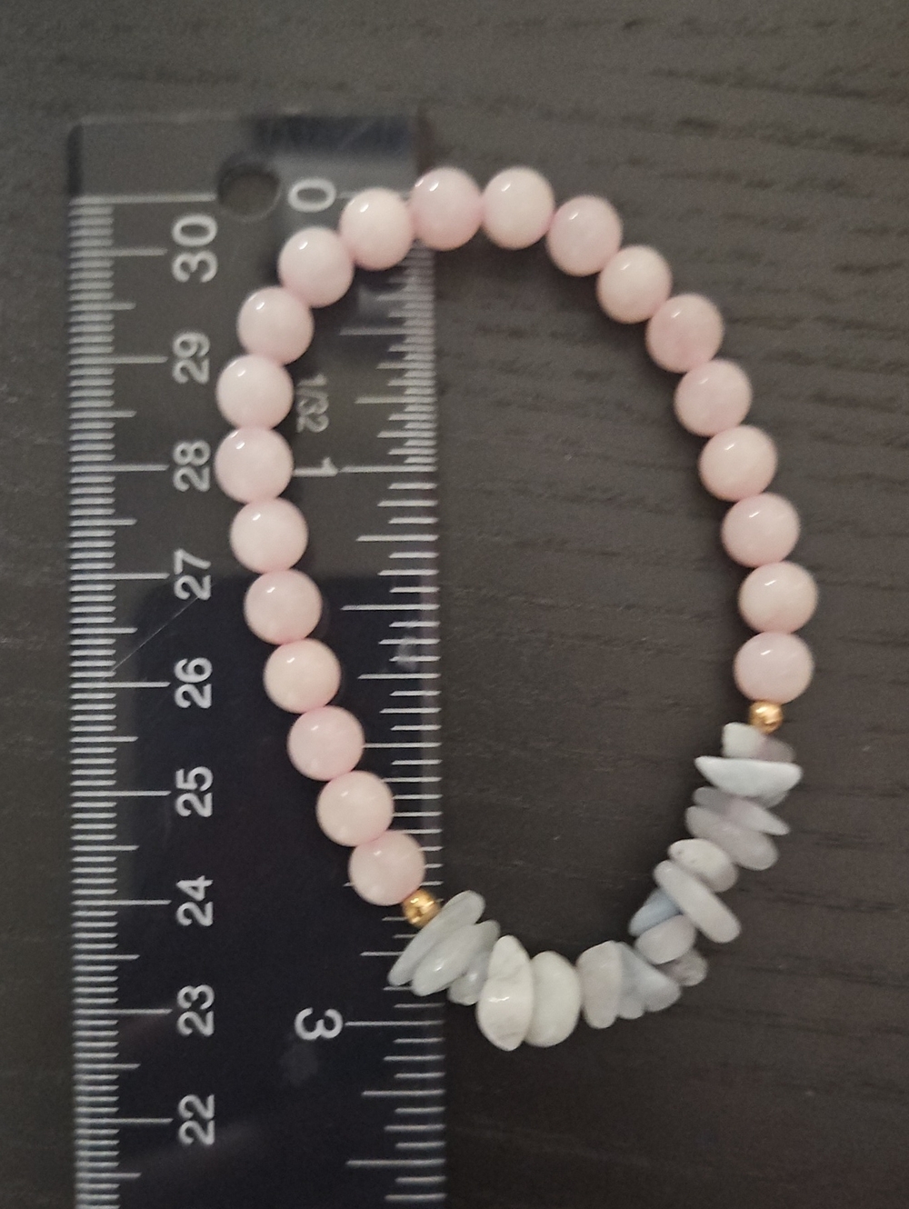Rose Quartz Aquamarine Healing Crystal Bracelet - Picture 5 of 5